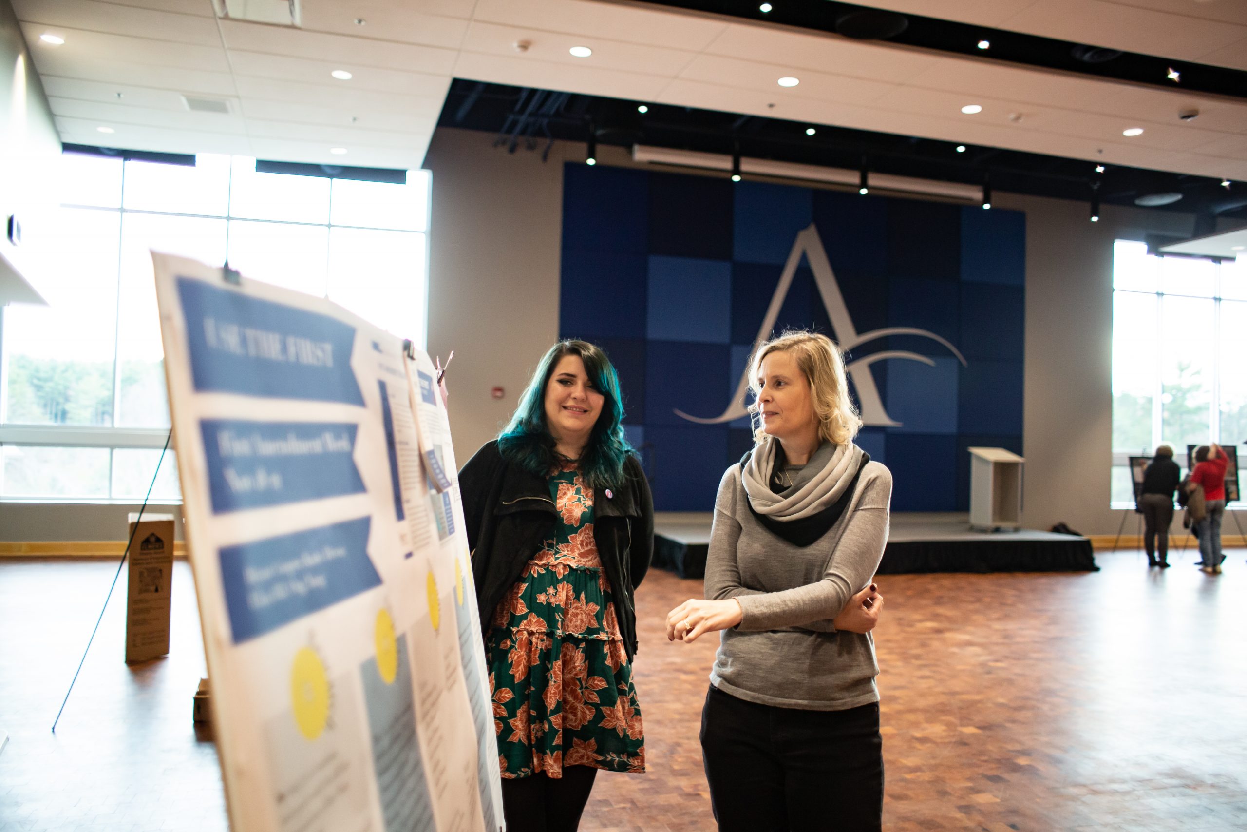 Student presenting at Undergraduate Research Symposium